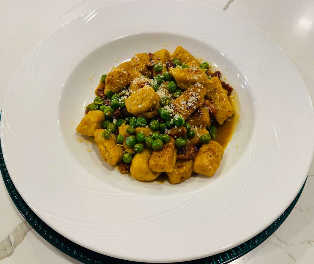 Peas and chicken