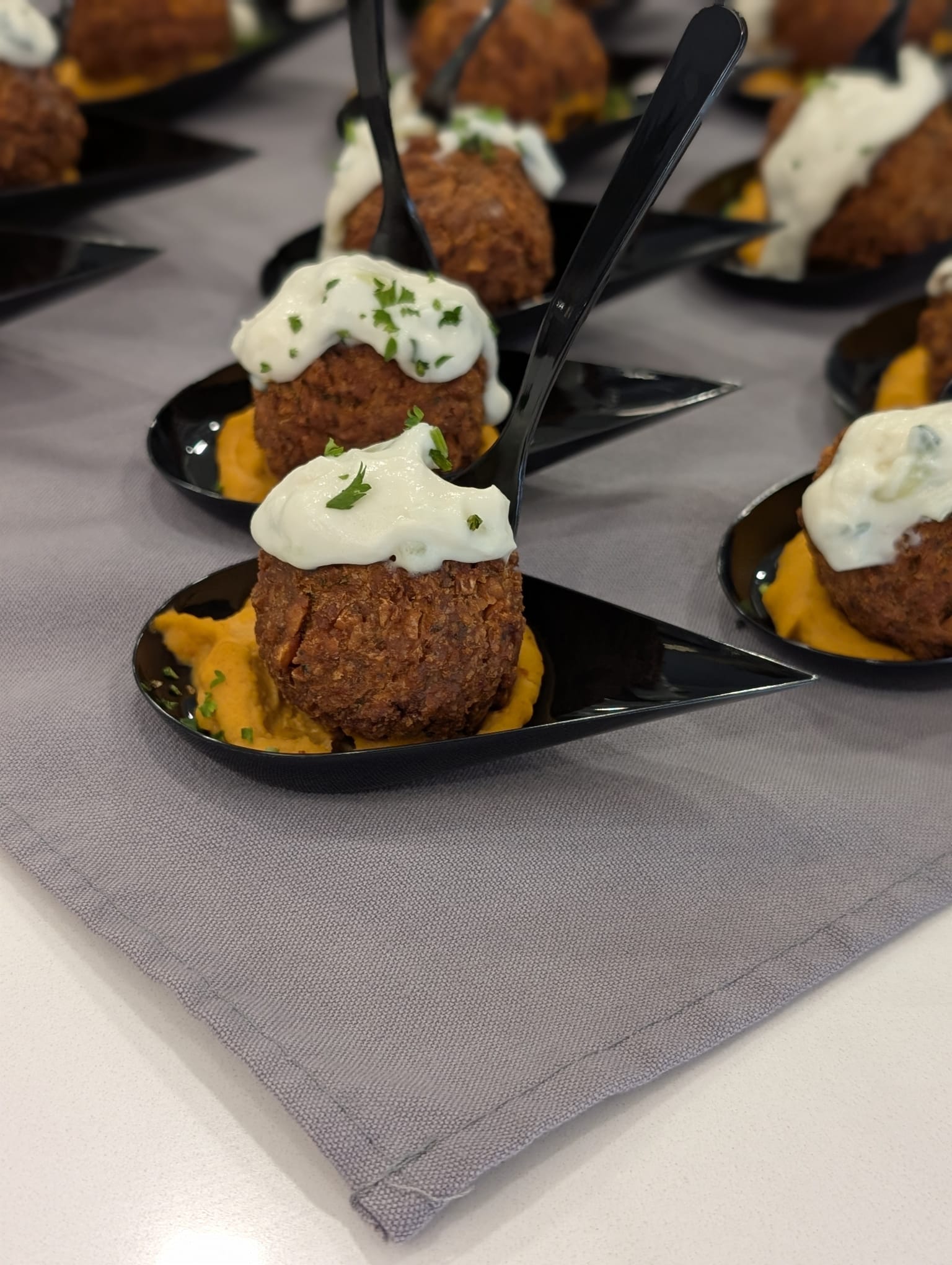 plates of high end middle eastern inspired appetizers