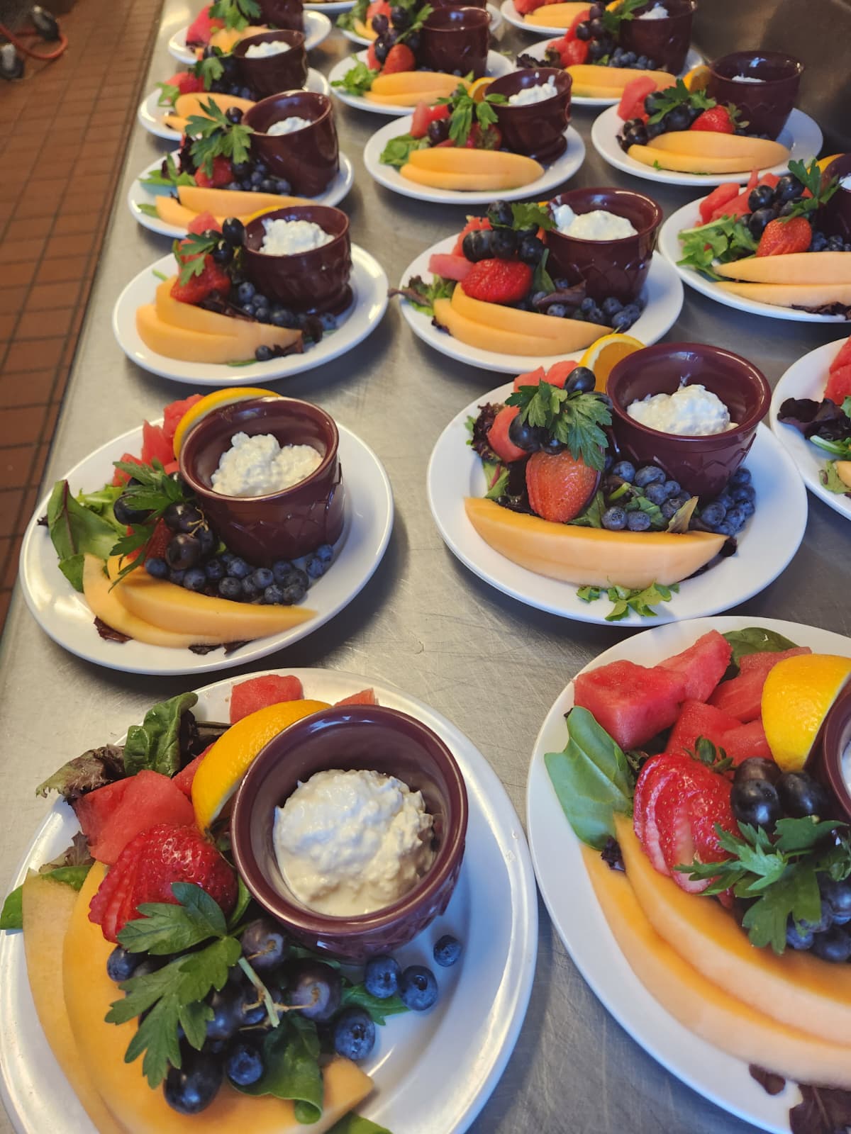plates of delicious and nutritious assorted fruit