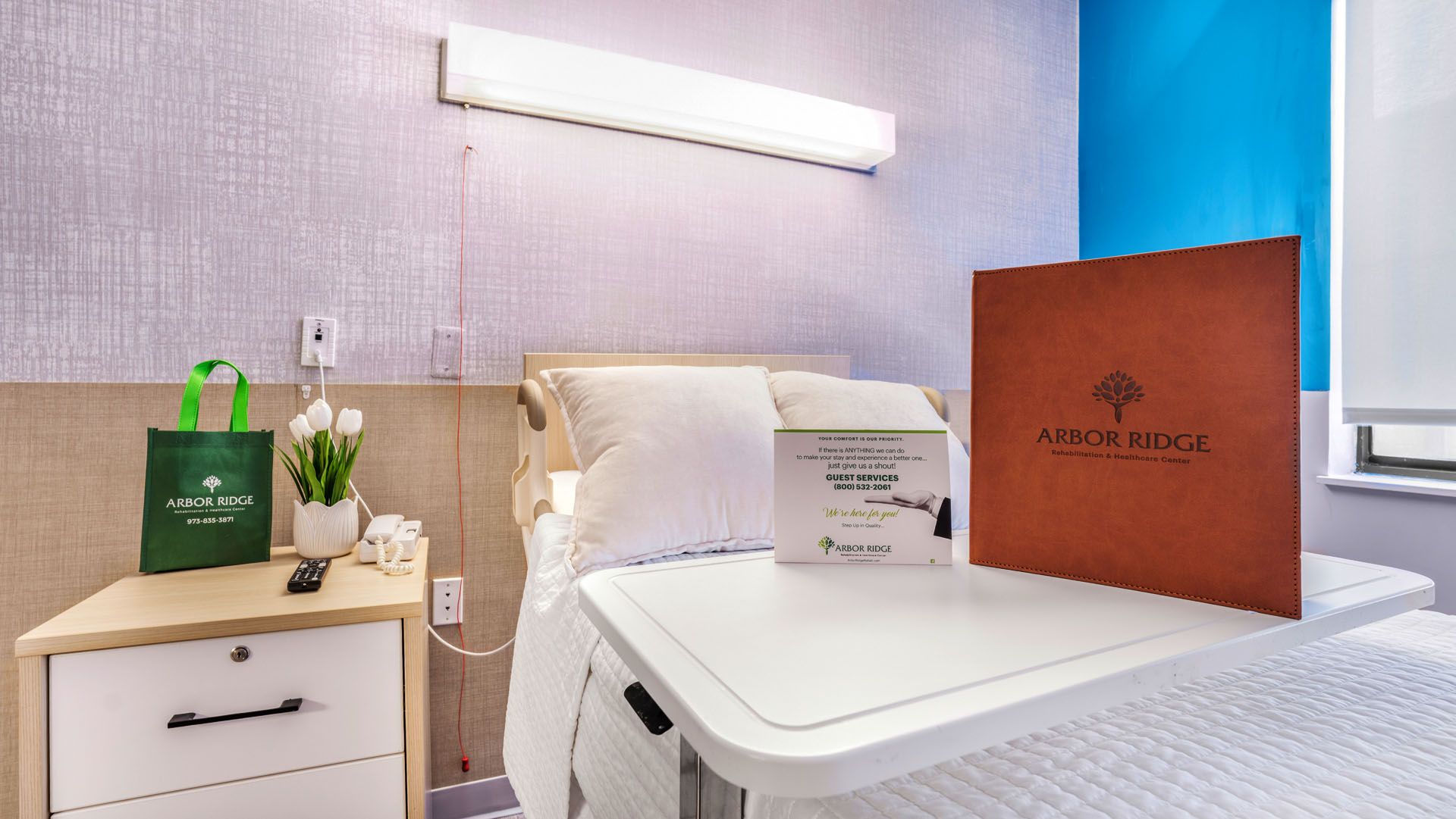 Arbor Ridge NJ rehab private room guest services