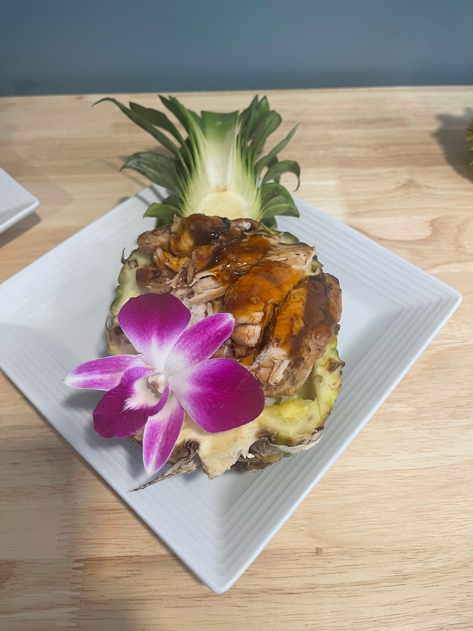 high end decorated plate of seafood