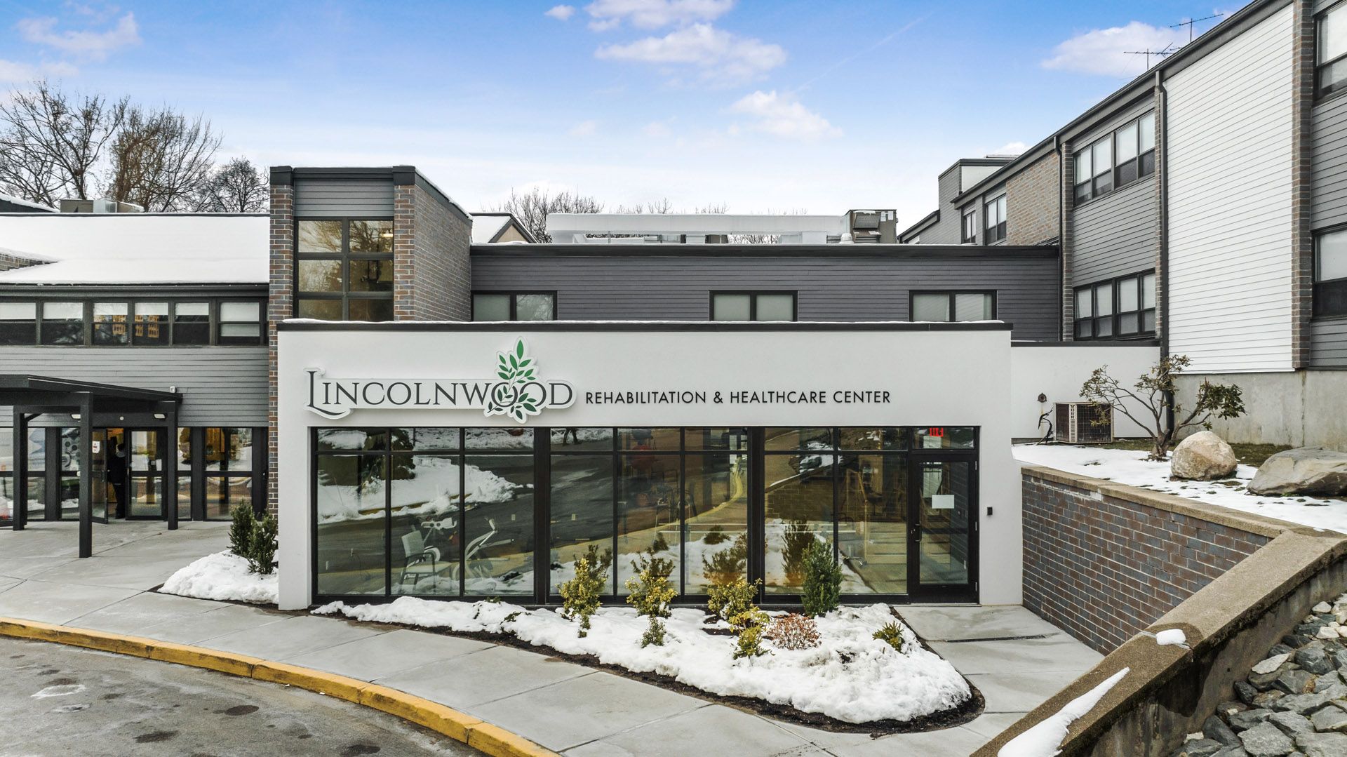 Lincolnwood RI nursing home Exterior snow