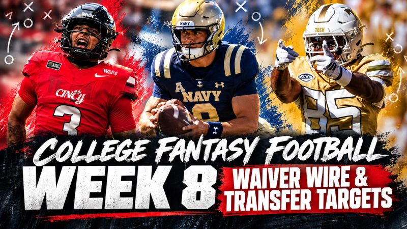 College Fantasy Football Week 8 Waiver Wire & Transfer Targets (2026)