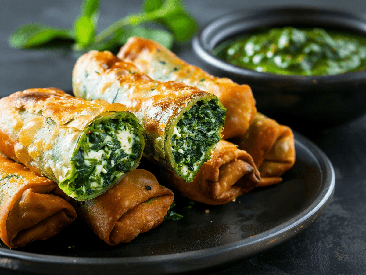 Palak Cheese Roll