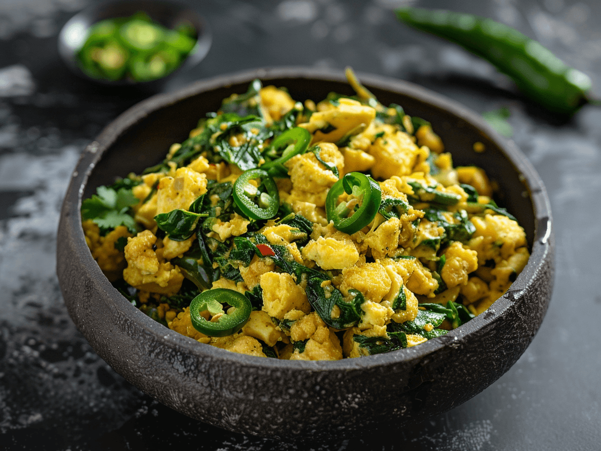 Scrambled Egg Palak