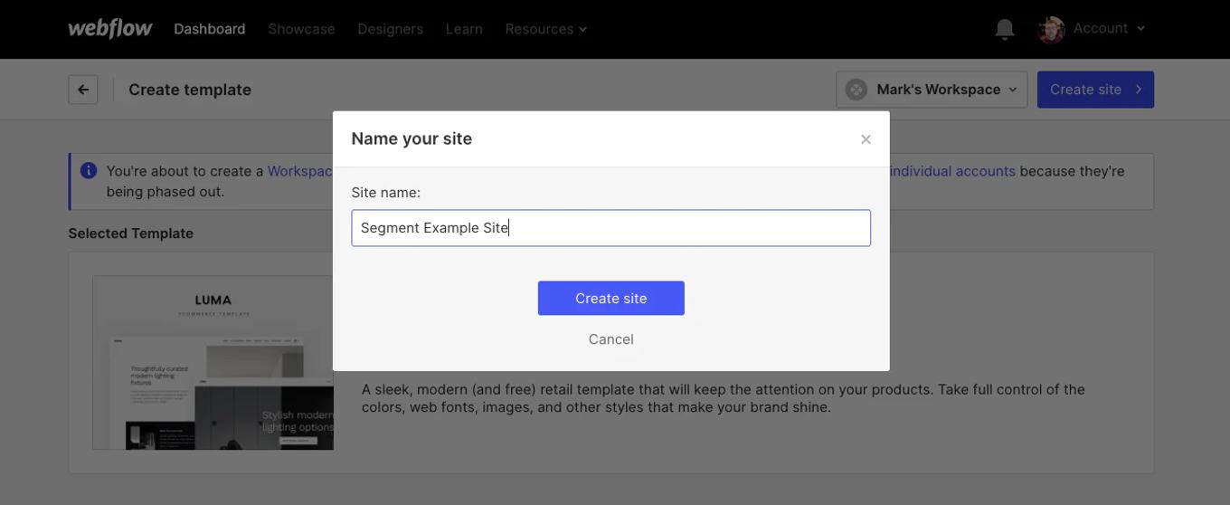 webflow name your site