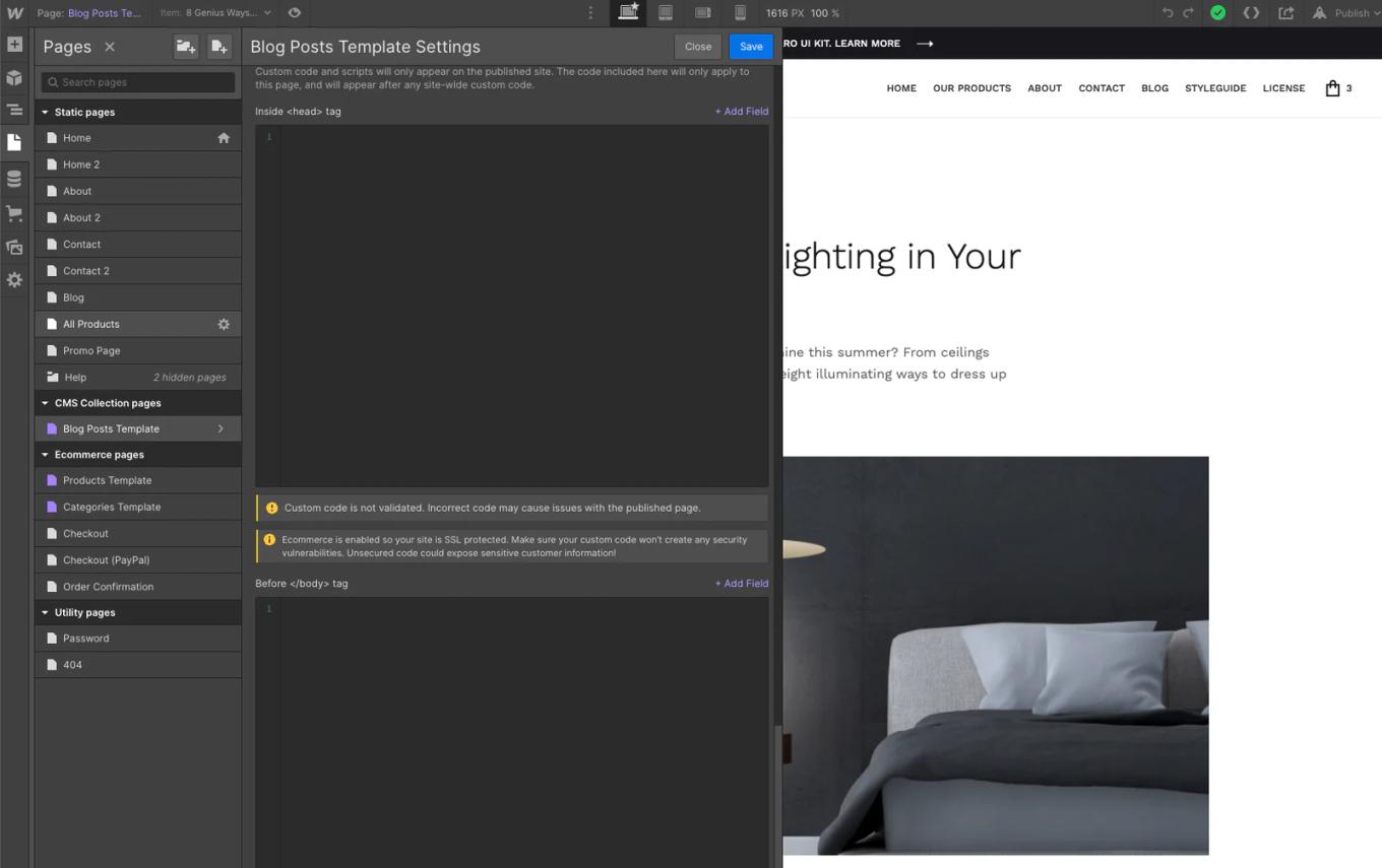 code block editor