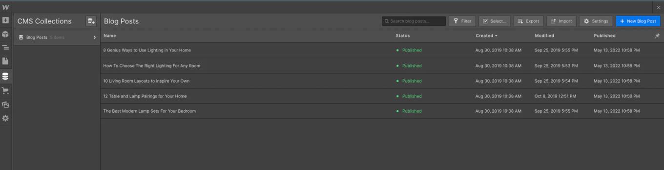 webflow cms 