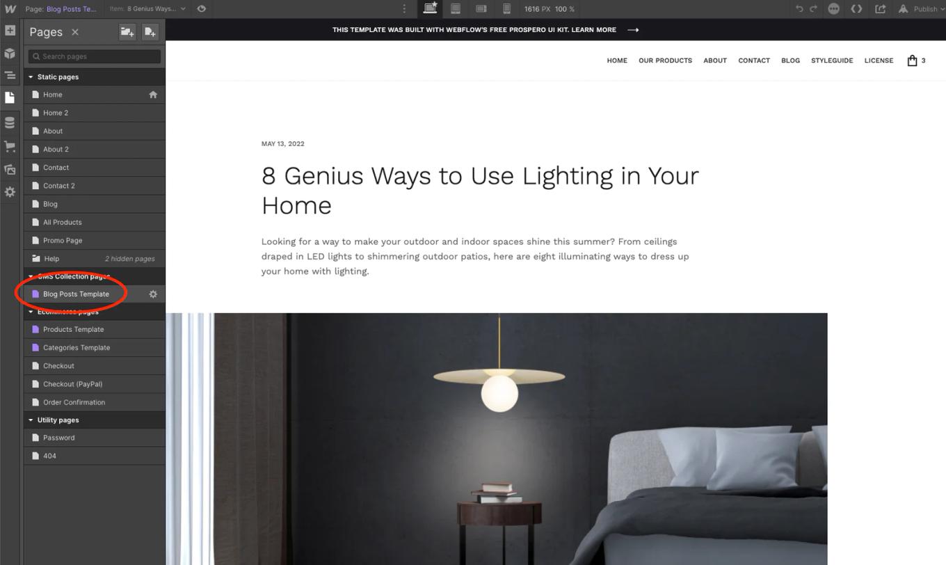 webflow blog posts template