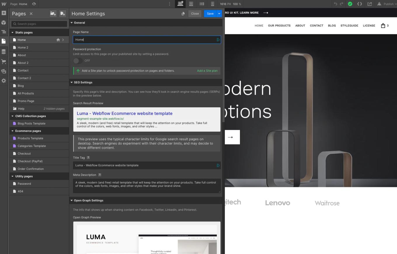 webflow pages