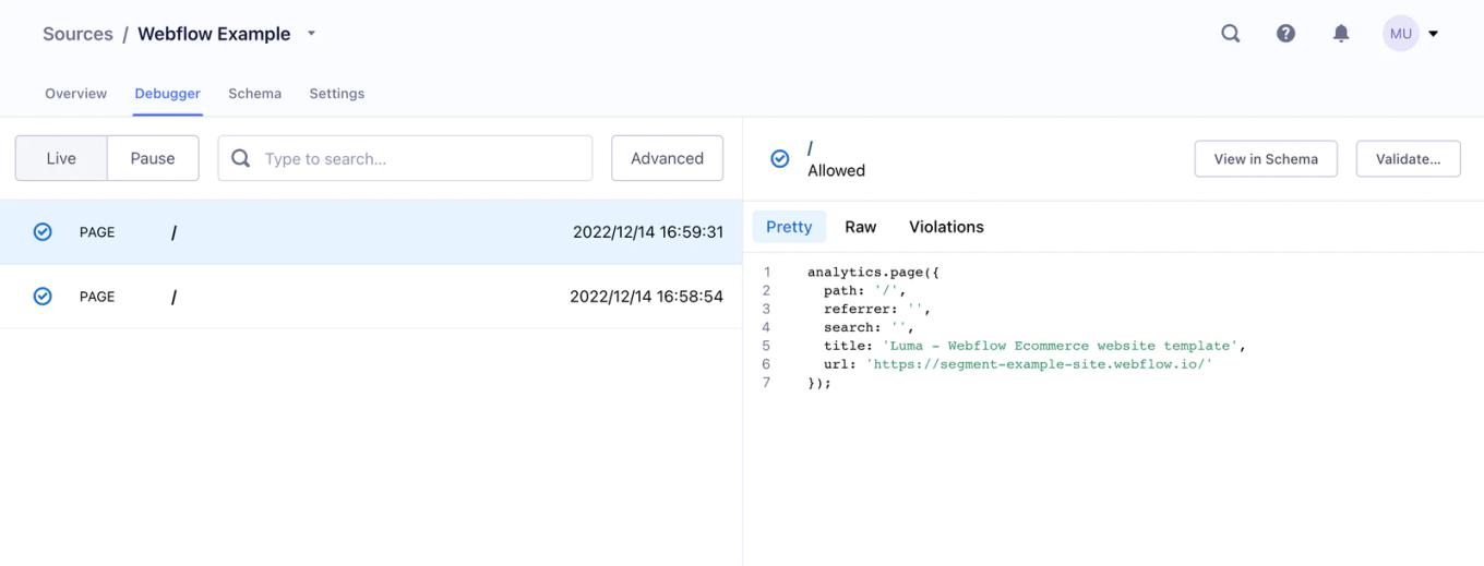 segment debugger example