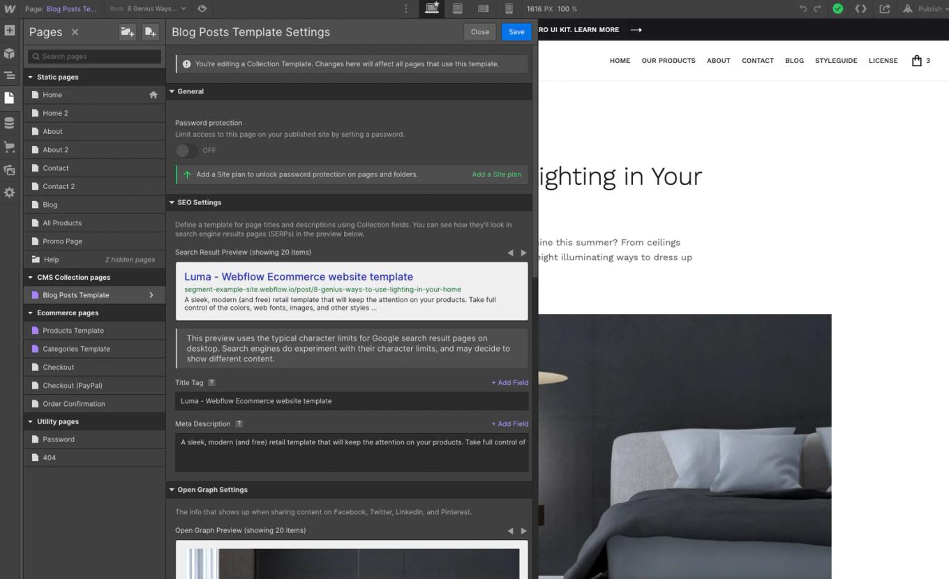 webflow cms editing