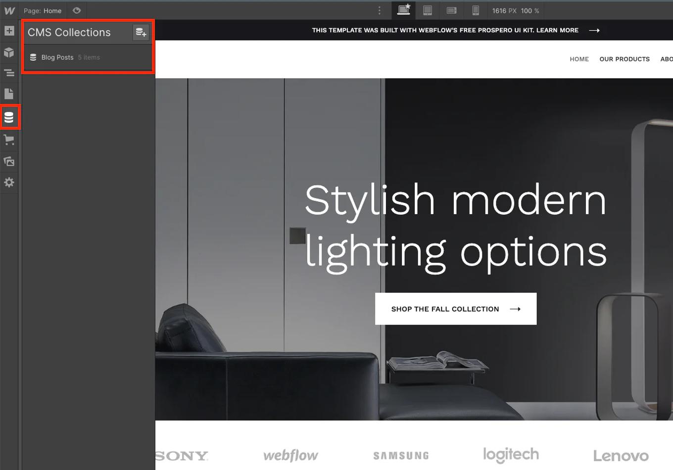 webflow cms