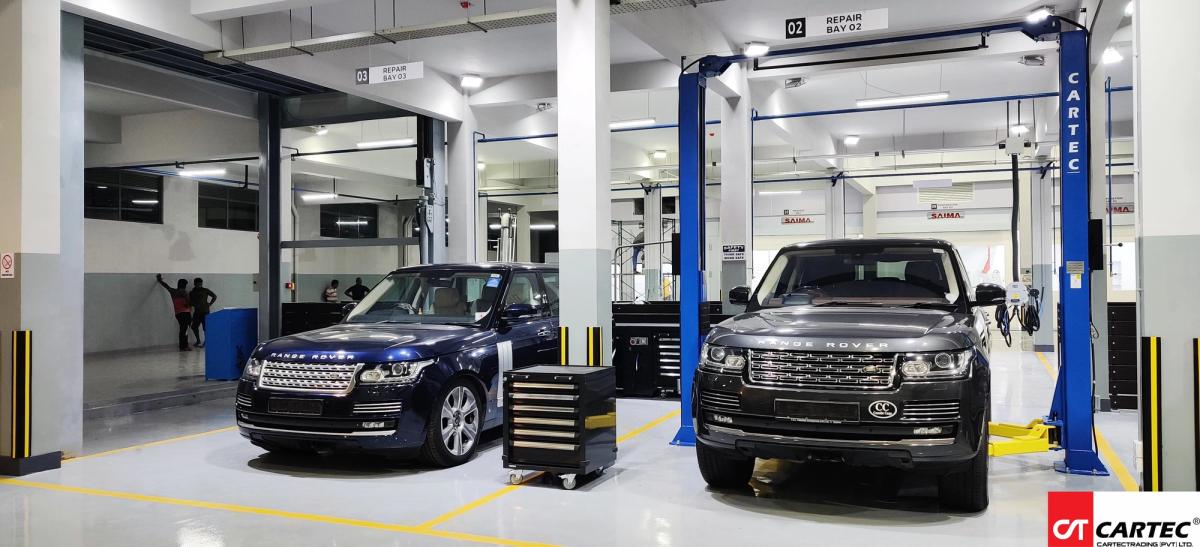 Jaguar landrover body shop equipment cartec trading 2 post lift 0