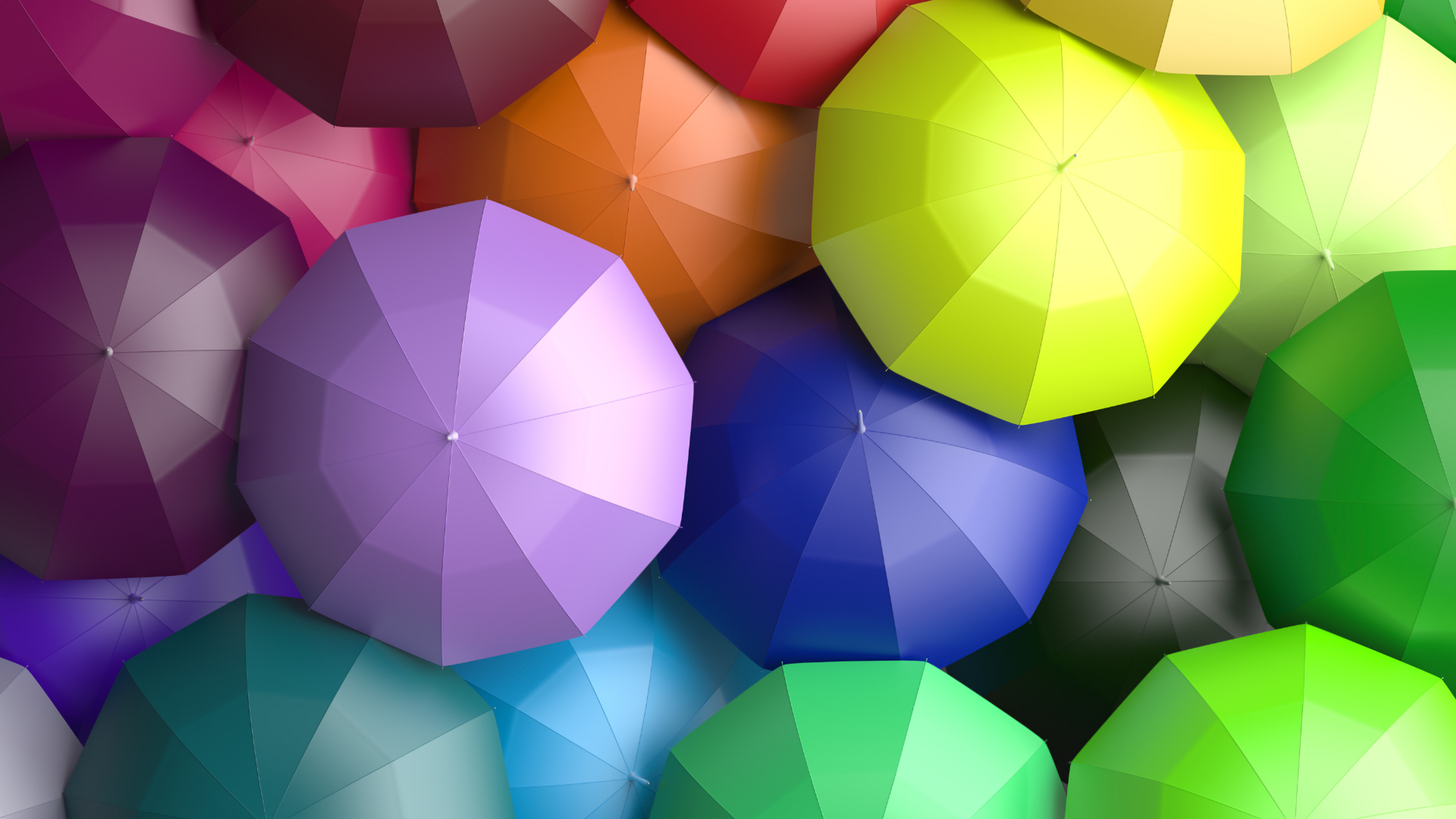 Colourful diverse umbrellas