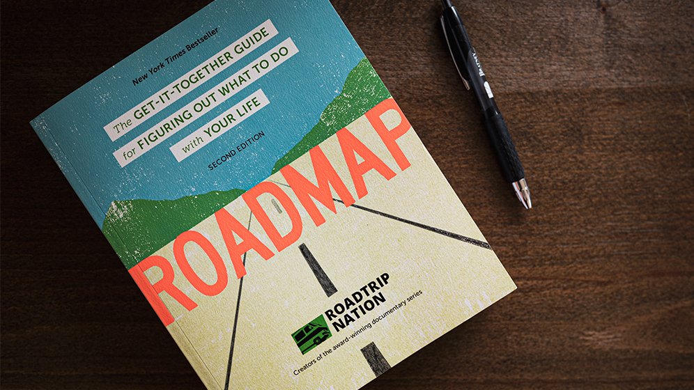 Product shot of Roadtrip Nation's Roadmap book 