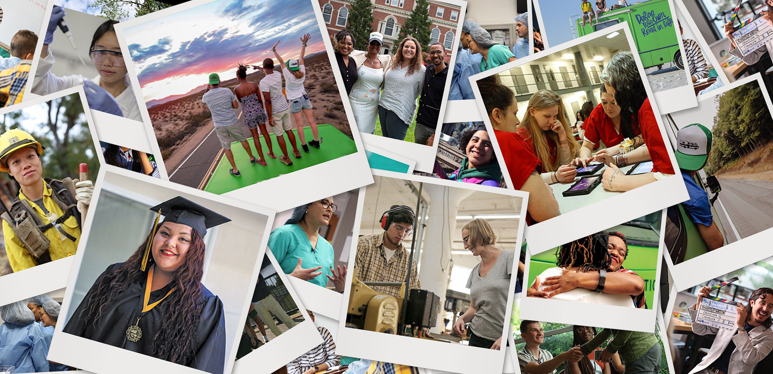 A collage of students and mentors.