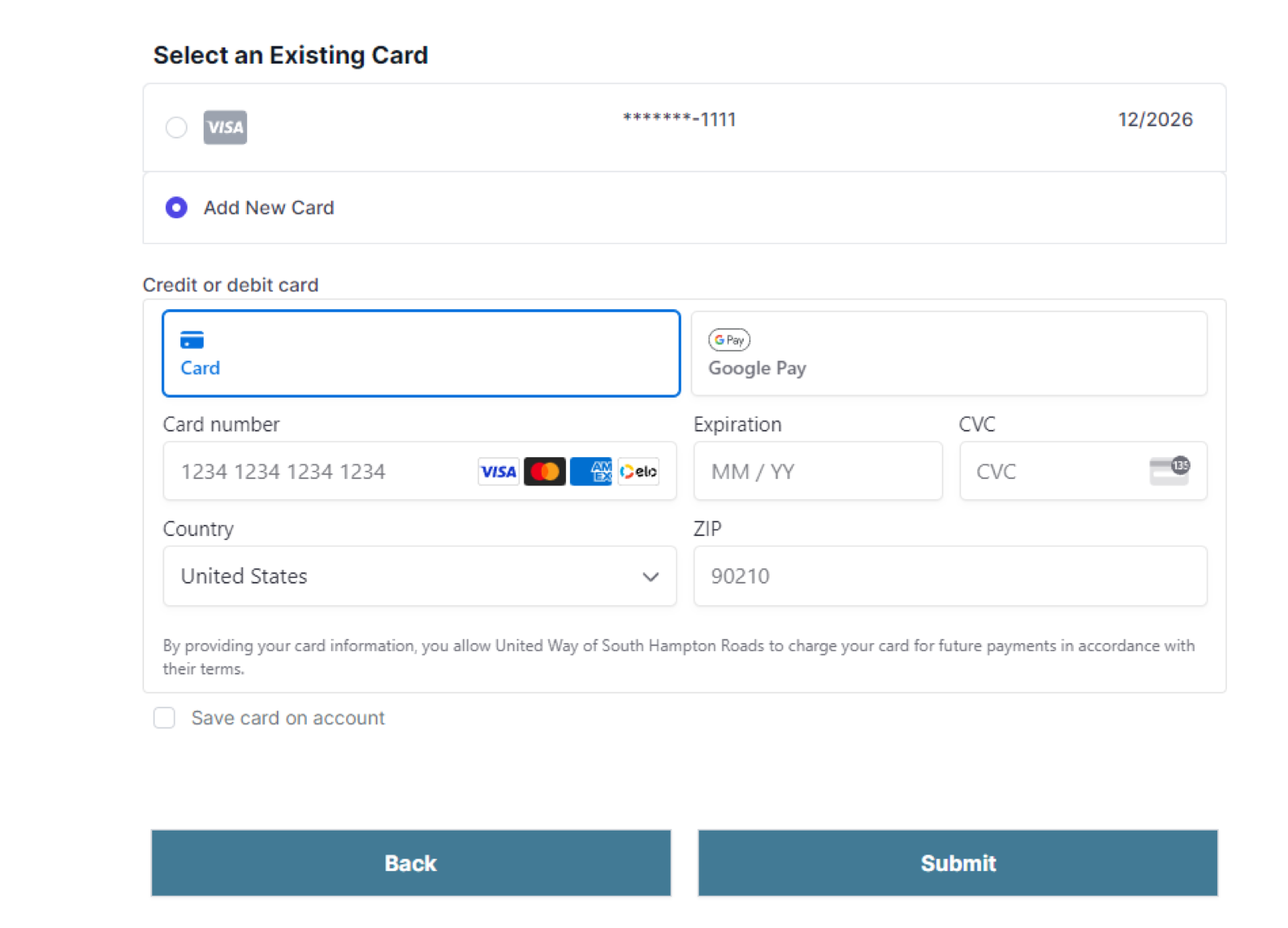 Multiple Payment Options