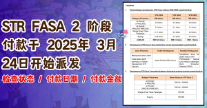 STR FASA 2 ： 检查状态 / 付款日期 / 付款金额 