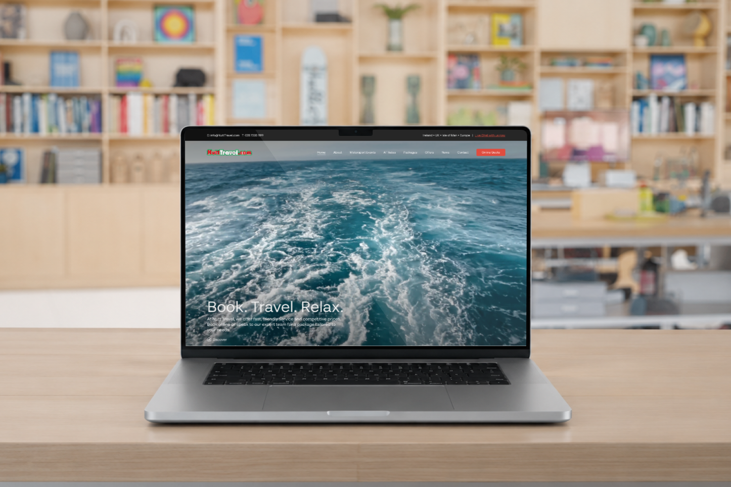 Nutt Travel website homepage shown on desktop and mobile, designed by Lowe Design