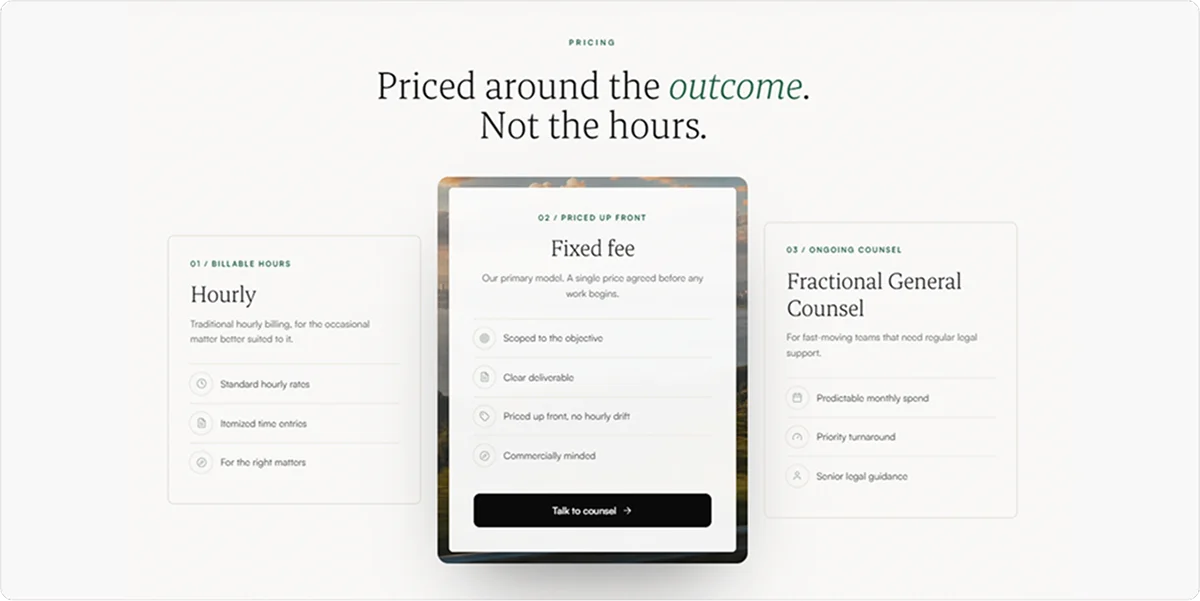 Vector Legal Pricing