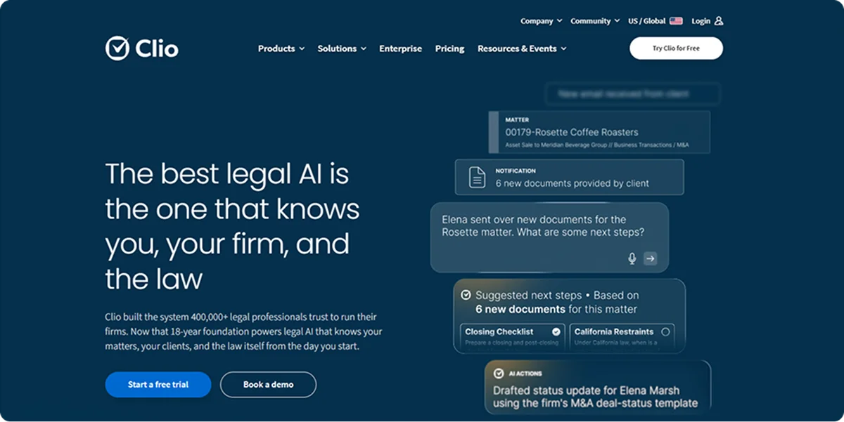 Clio homepage