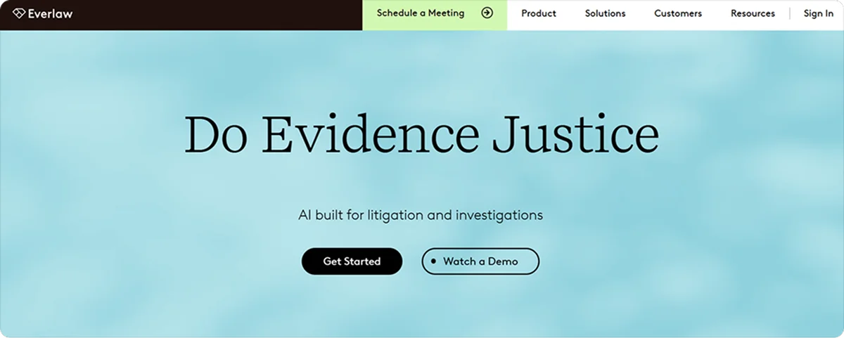 Everlaw homepage
