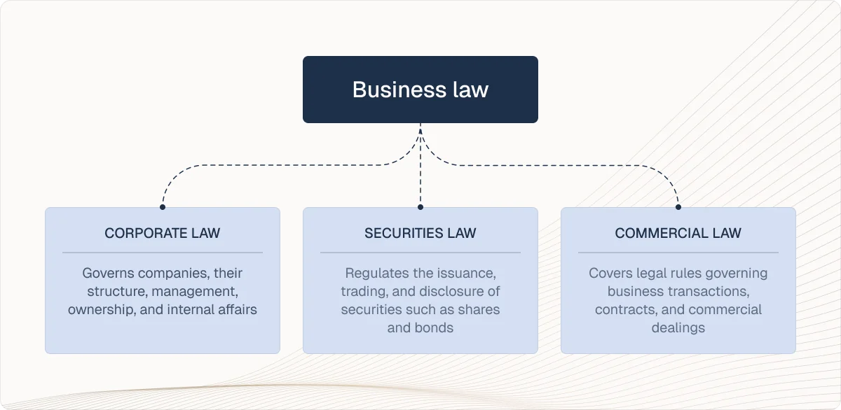 Business law divided