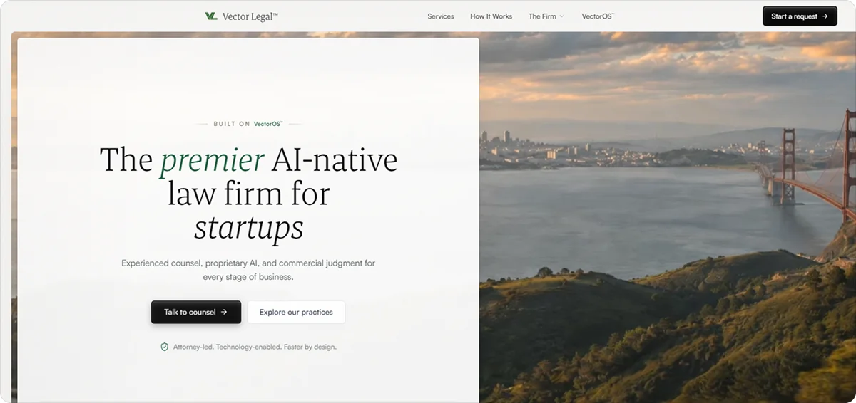 Vector Legal Homepage