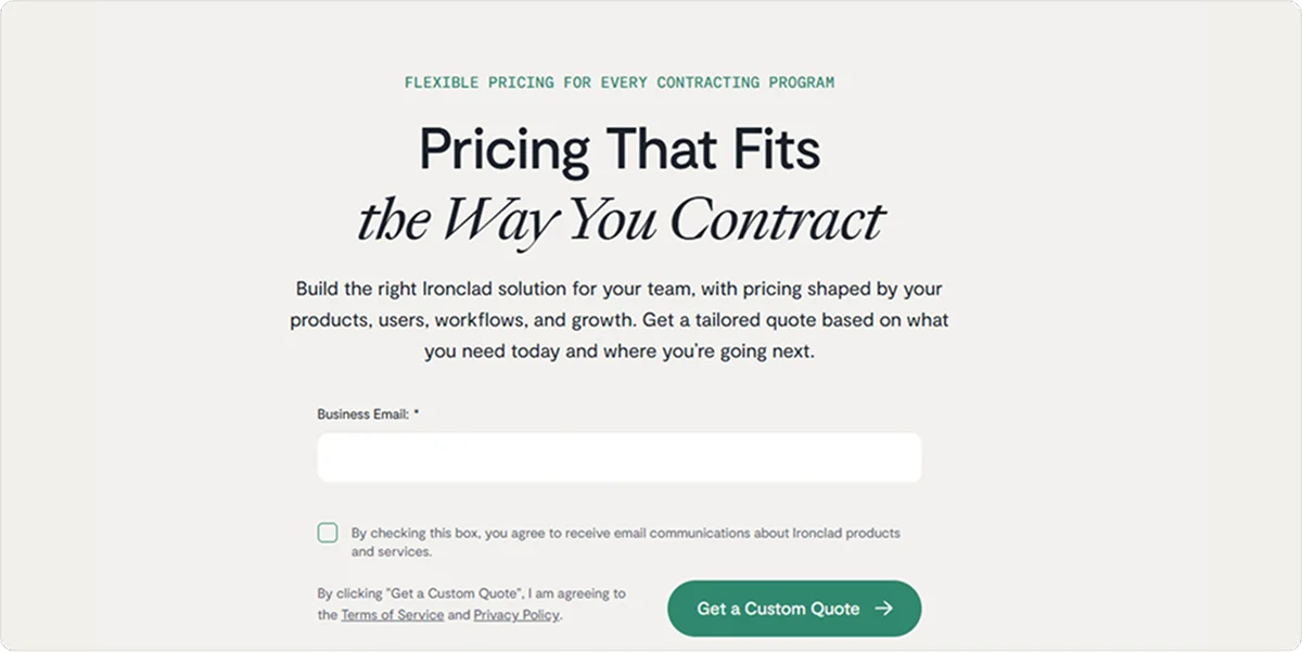 Ironclad pricing