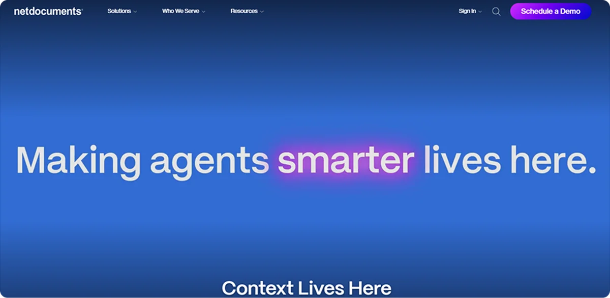 NetDocuments homepage