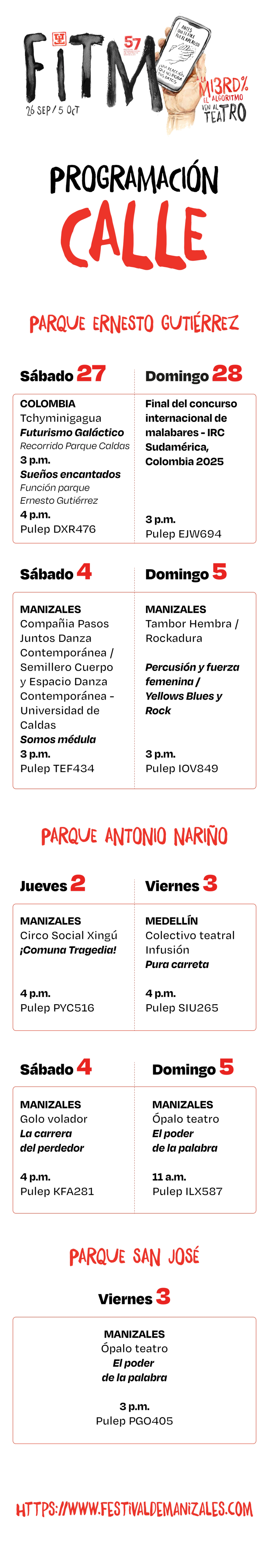 Programación Calle | Celular