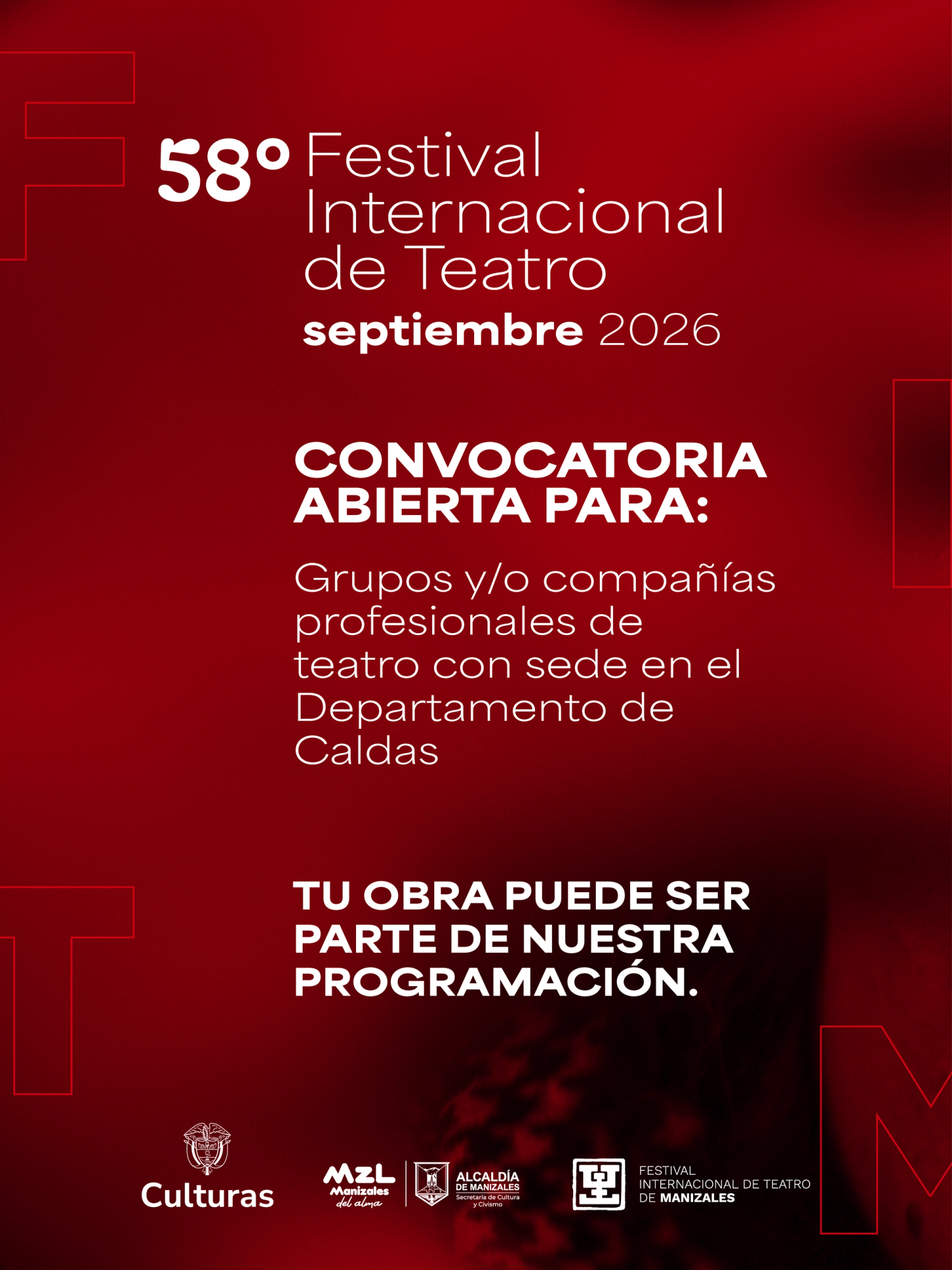 Convocatoria grupos y/o compañías profesionales de teatro con sede en el departamento de Caldas