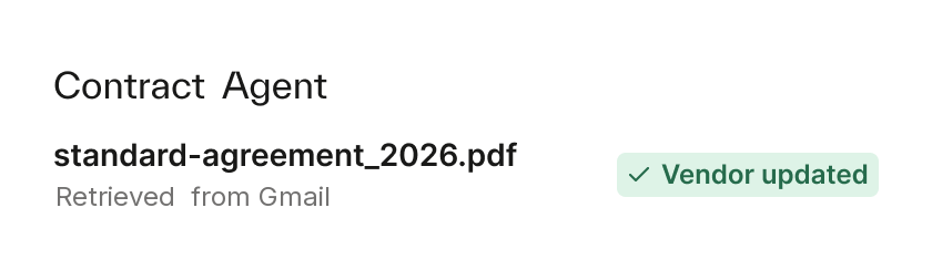 Contract Agent matching a contract PDF to a vendor