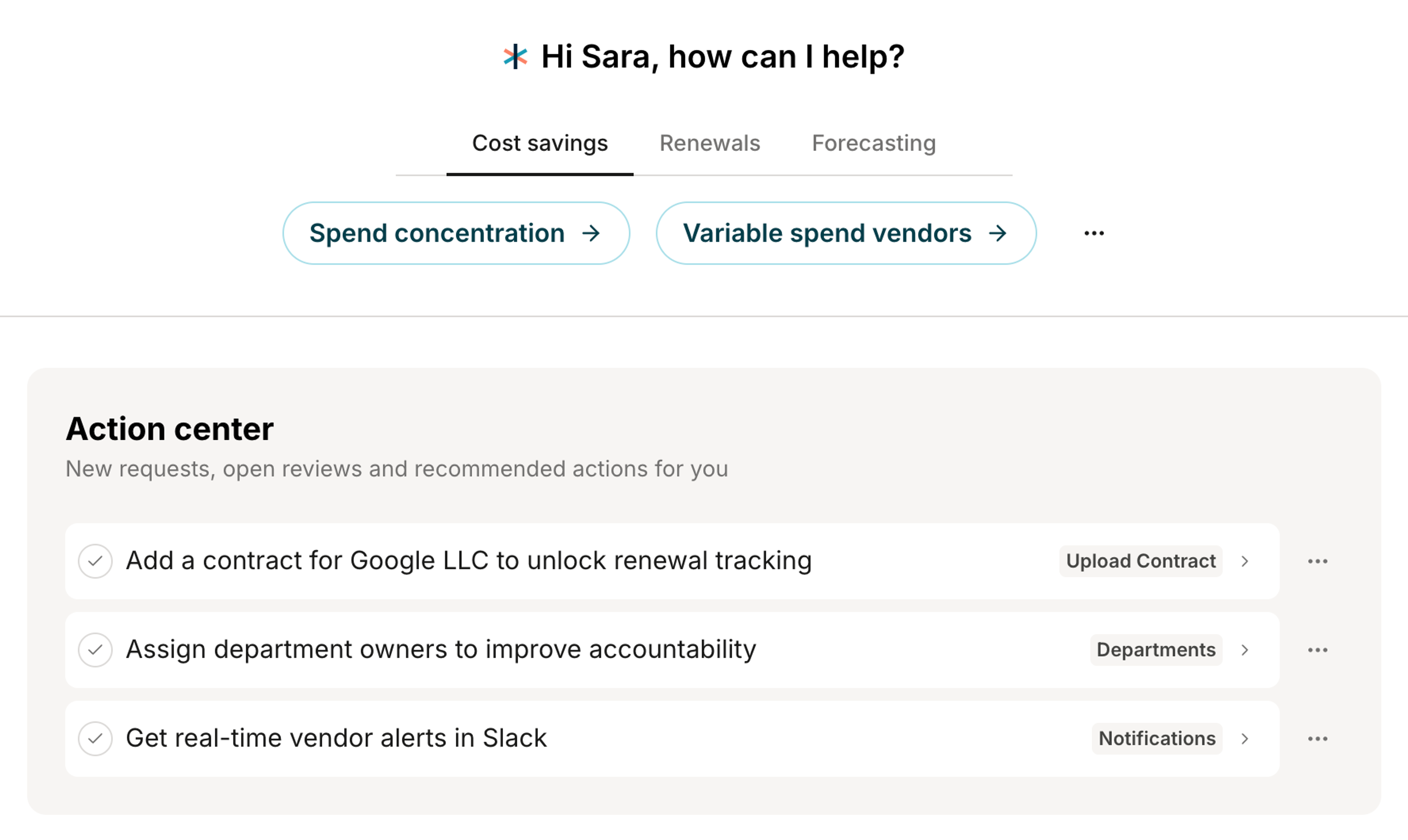 Stackpack Action Center