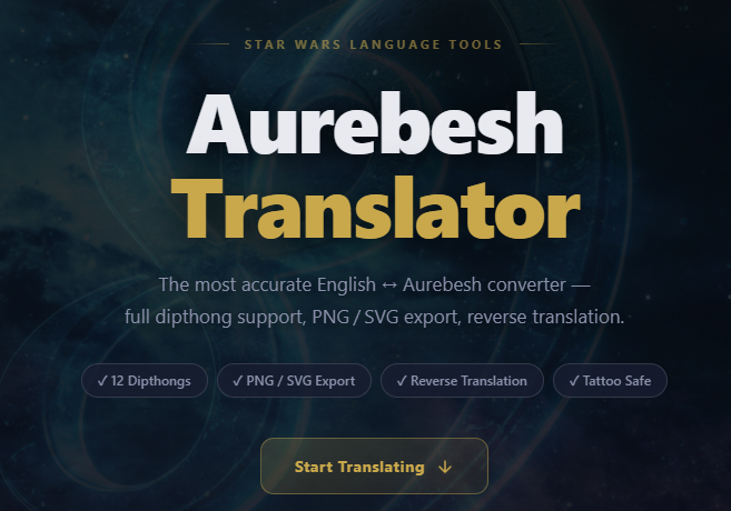 image of Free Aurebesh Translator