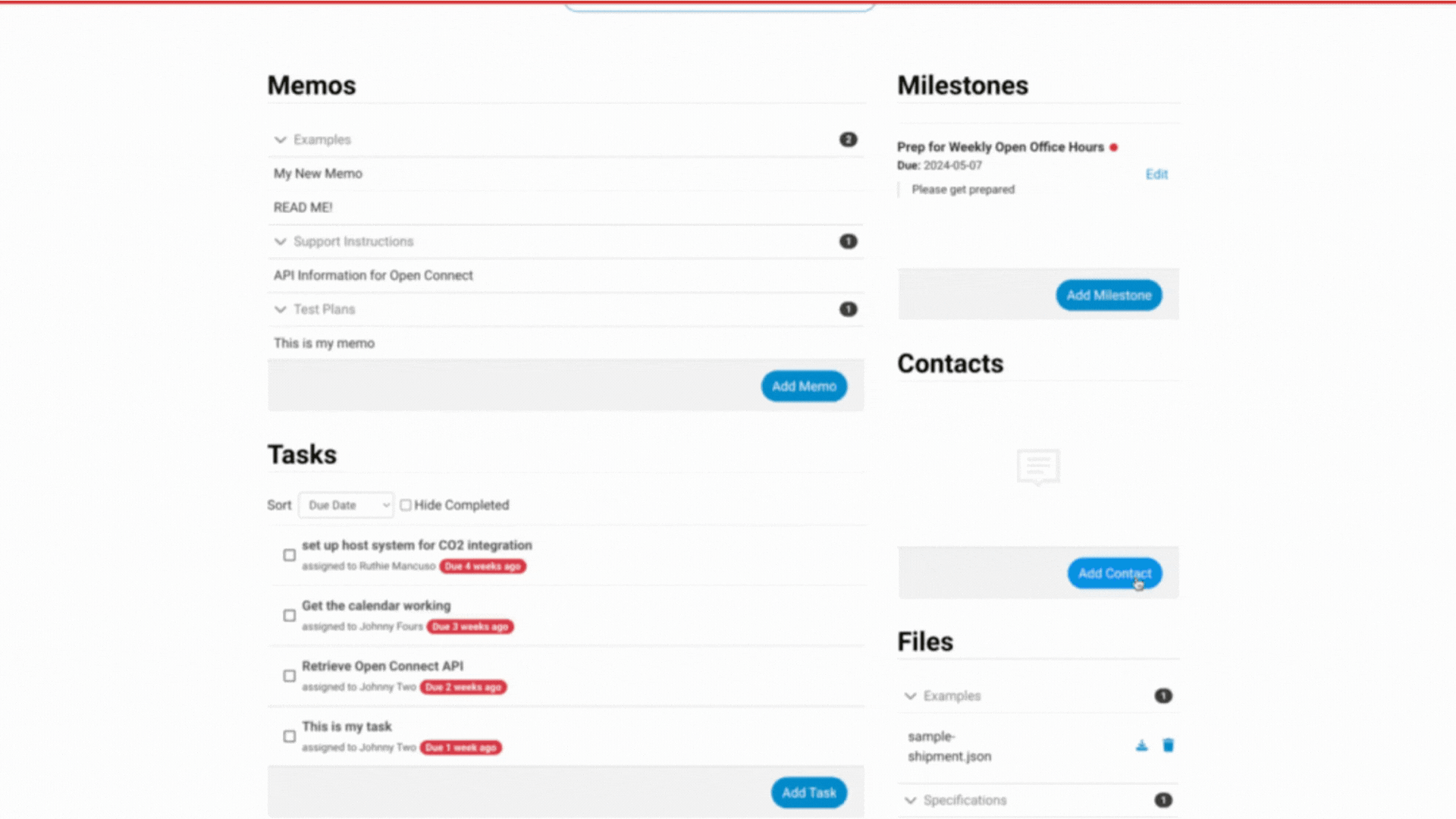 Contacts in integration library