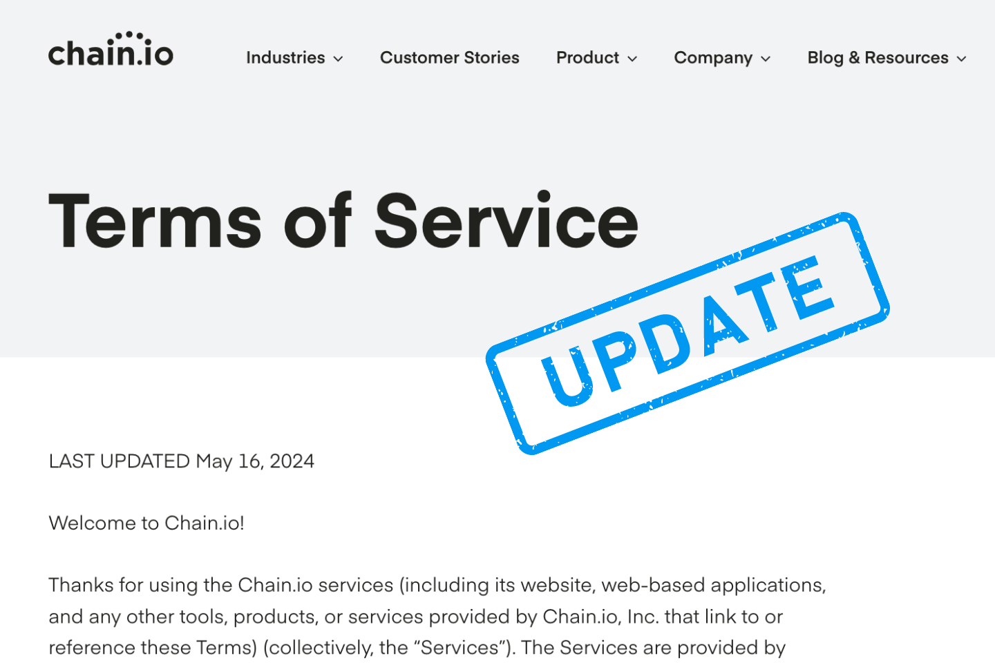 Terms of Service Updates