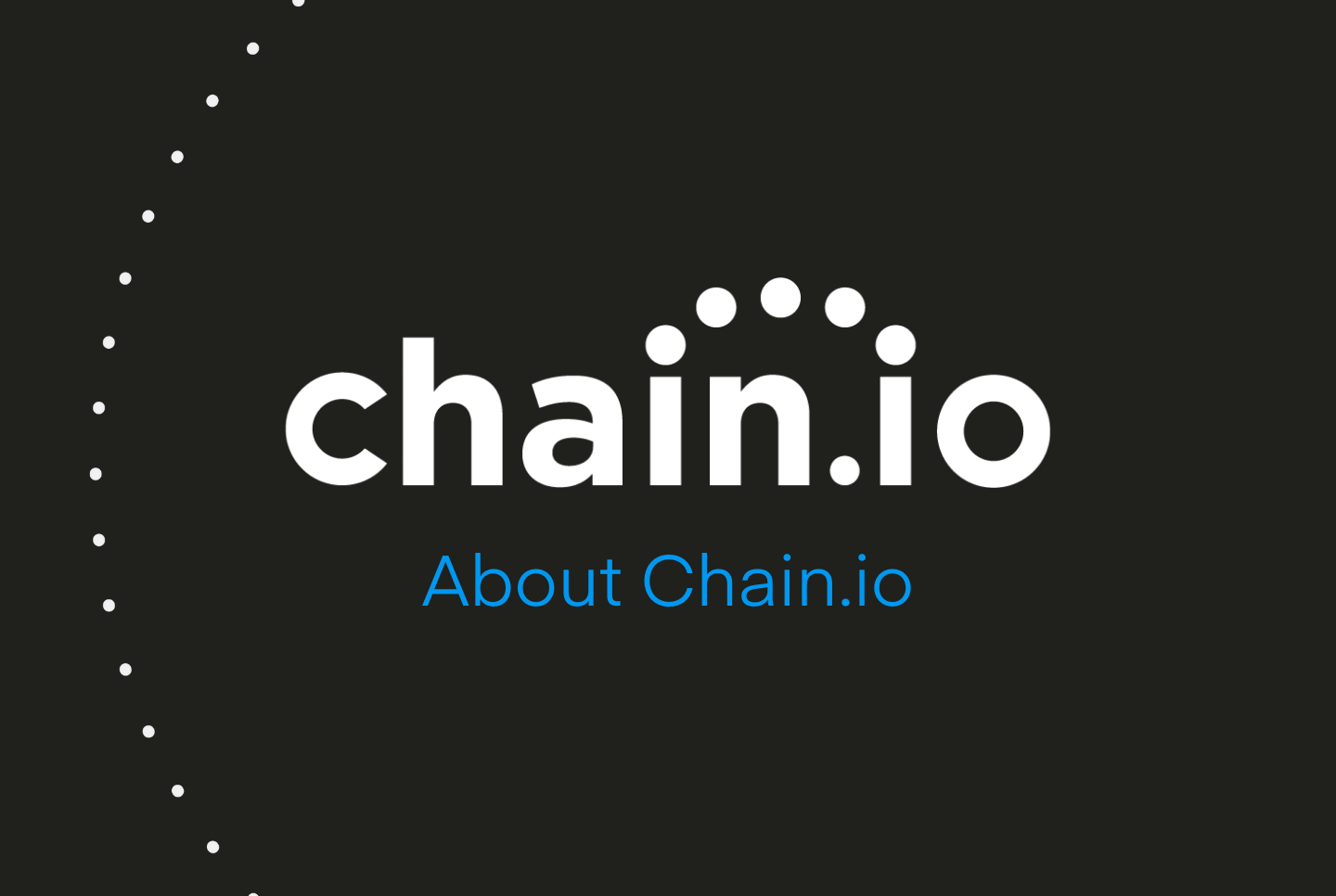 About Chain.io - Chain.io logo on black background