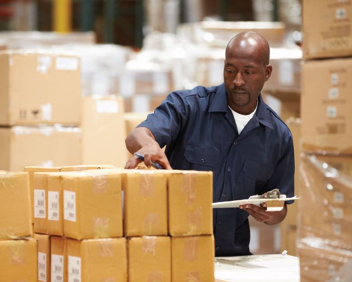Supply chain worker saving time with automations for logistics and supply chains. 