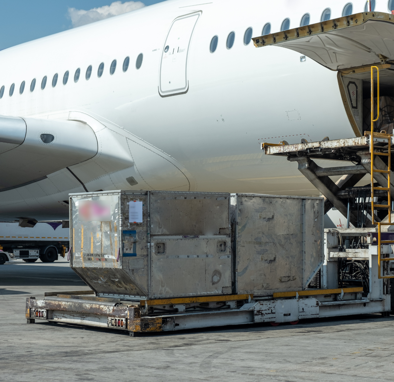 cargo being loaded onto an air cargo plane