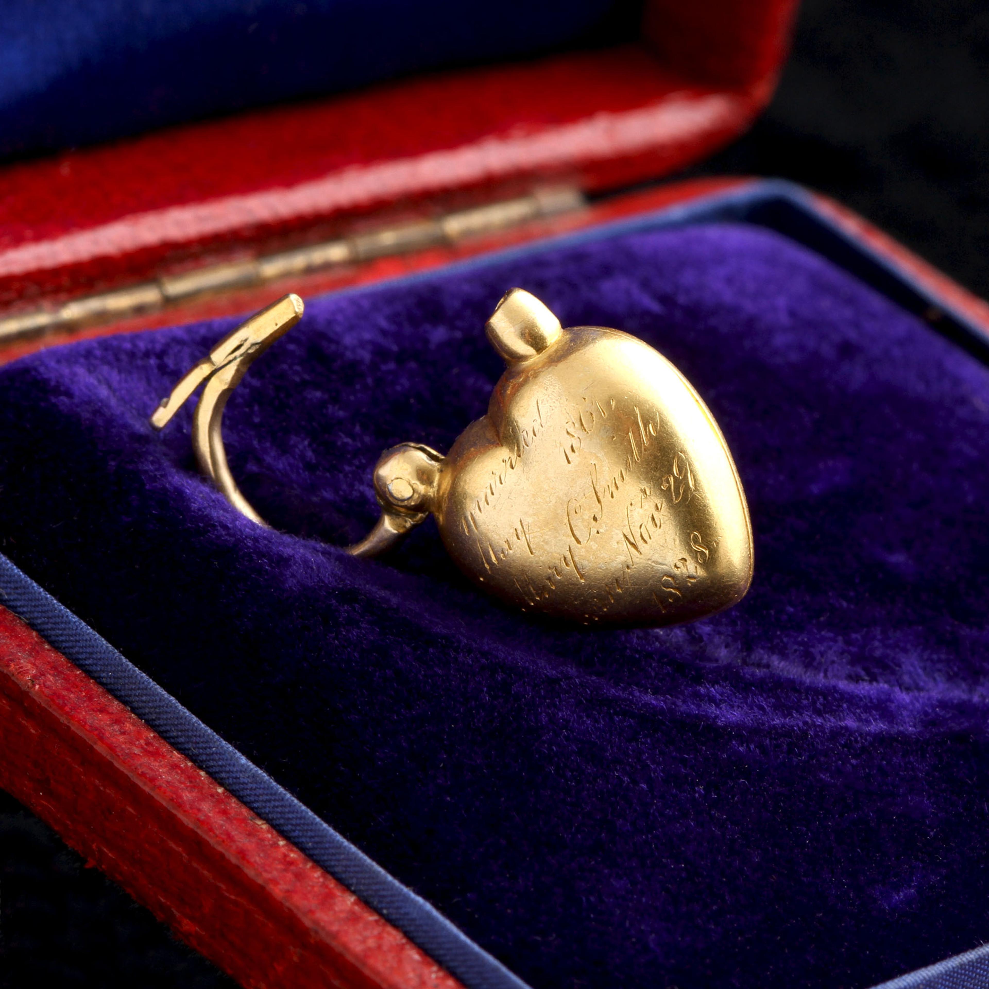 Victorian Marriage Commemoration Heart Padlock Locket