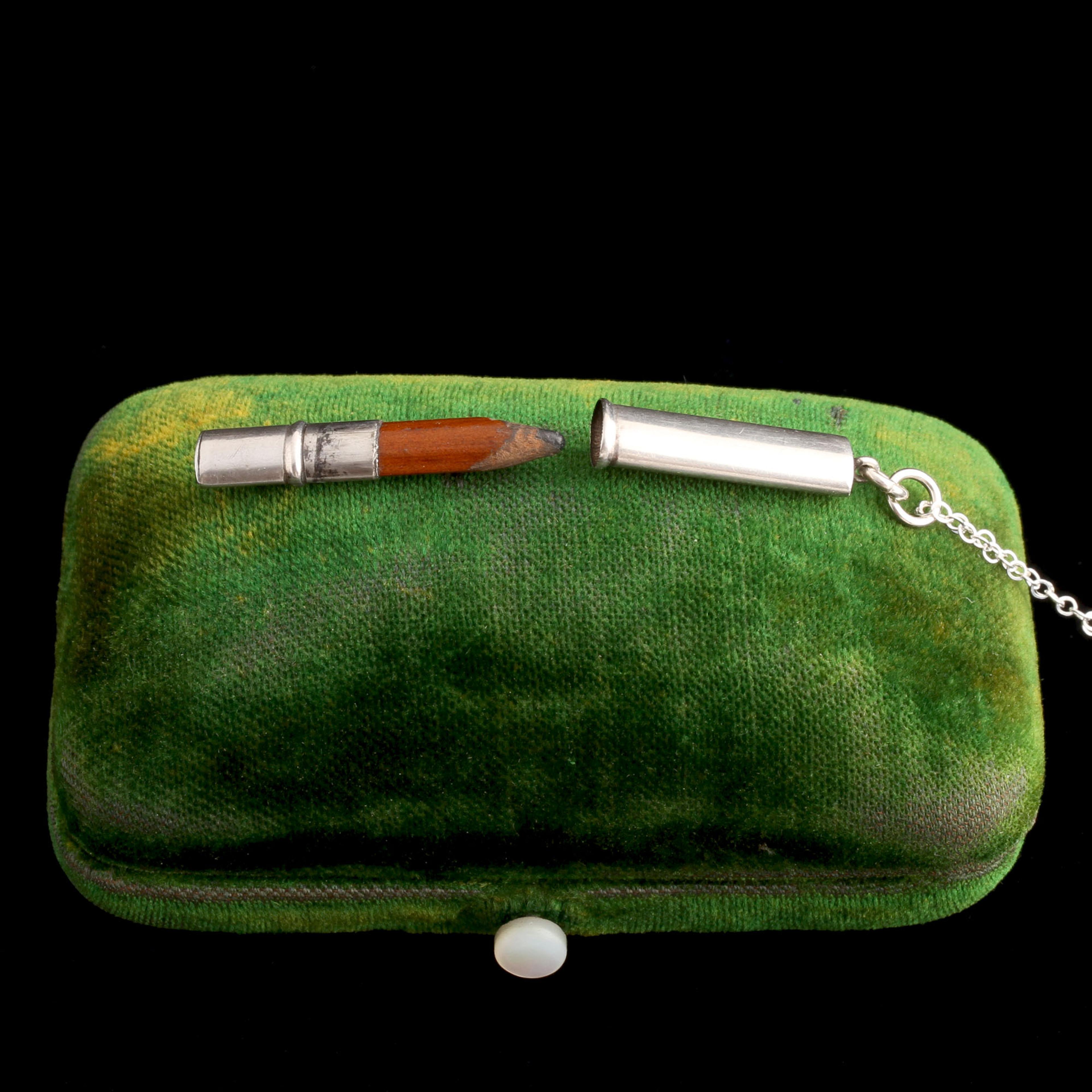 Detail of Edwardian Silver Pencil Fob Necklace