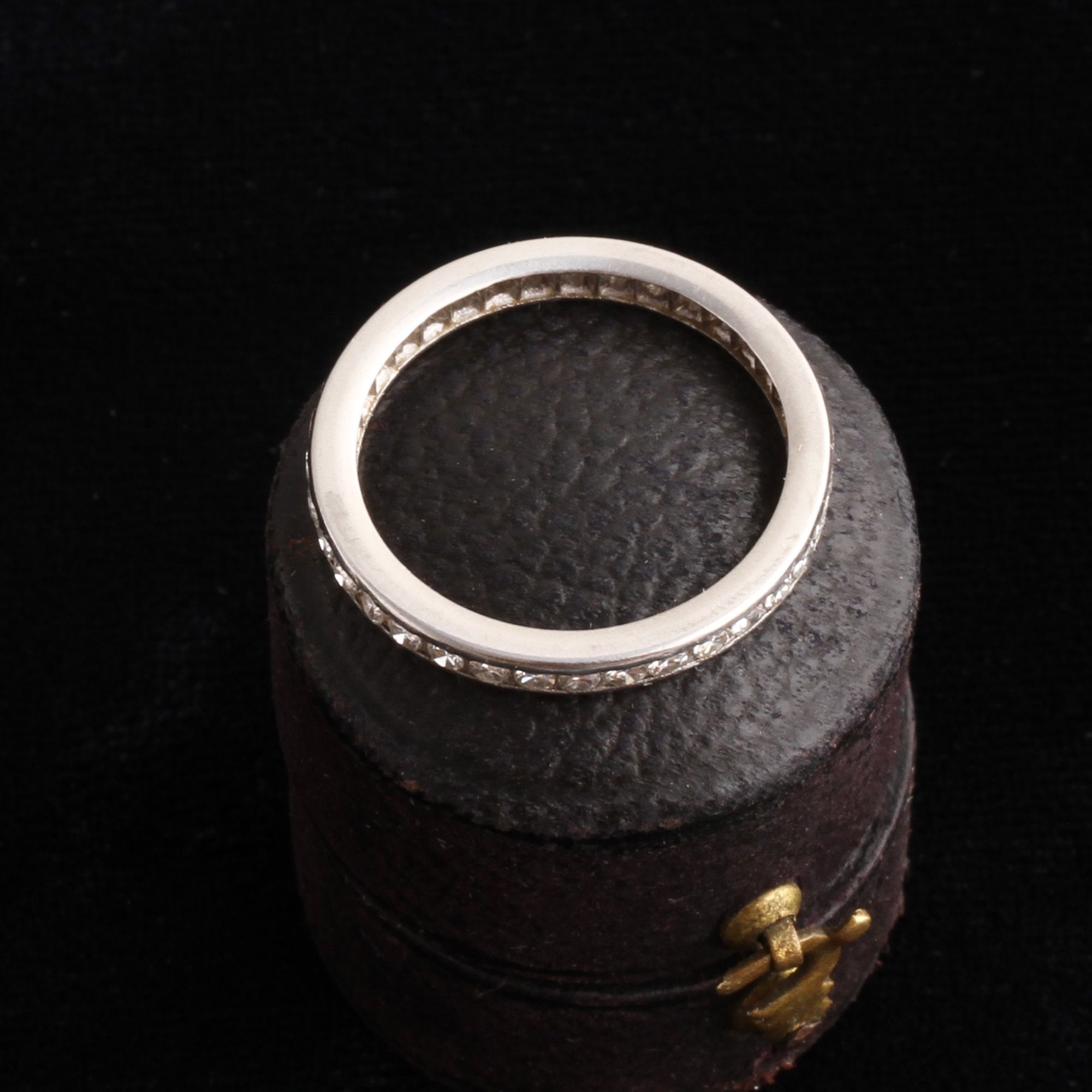 Platinum Eternity Ring with Single Cut Diamonds Size 6.5