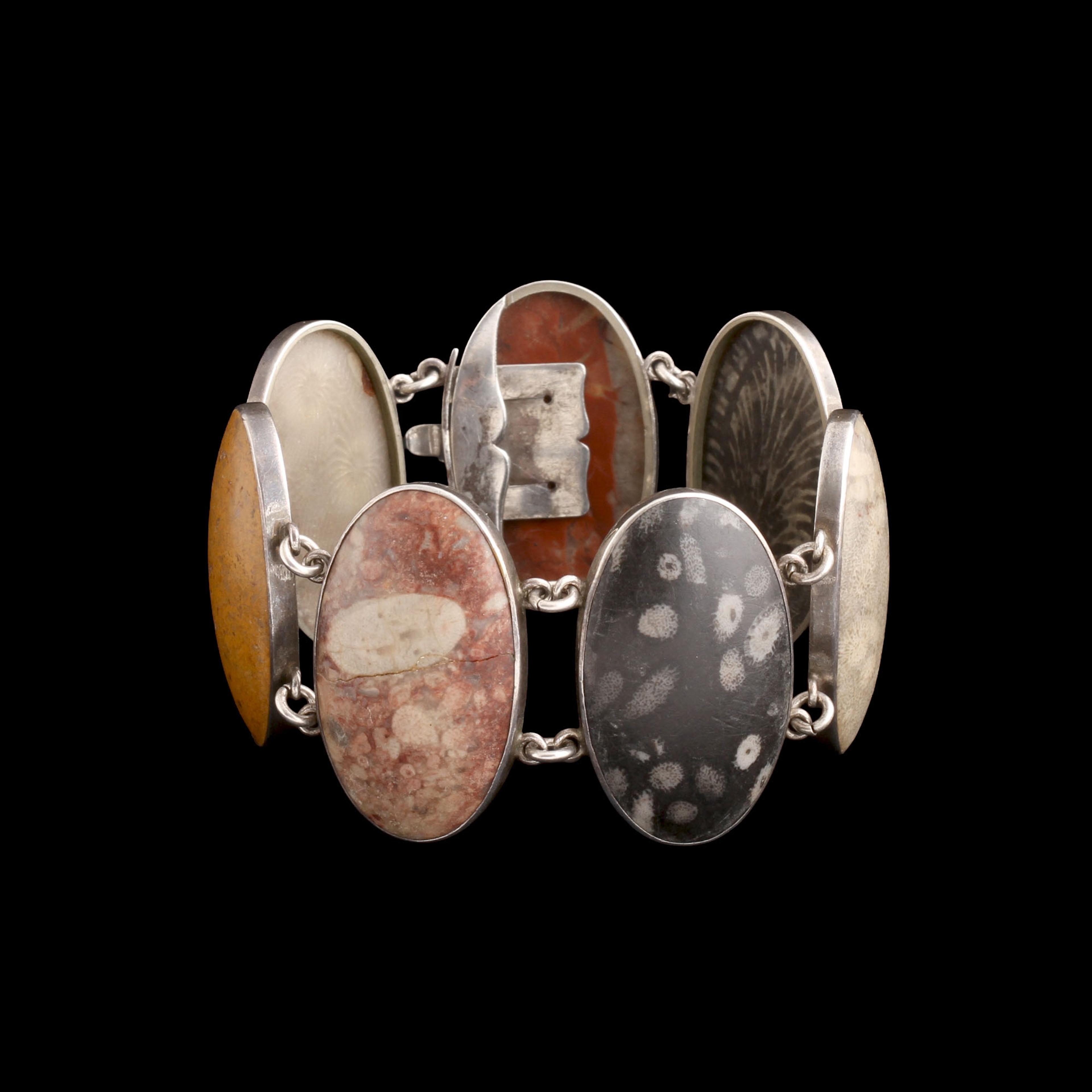 Victorian Fossil Specimen Silver Bracelet