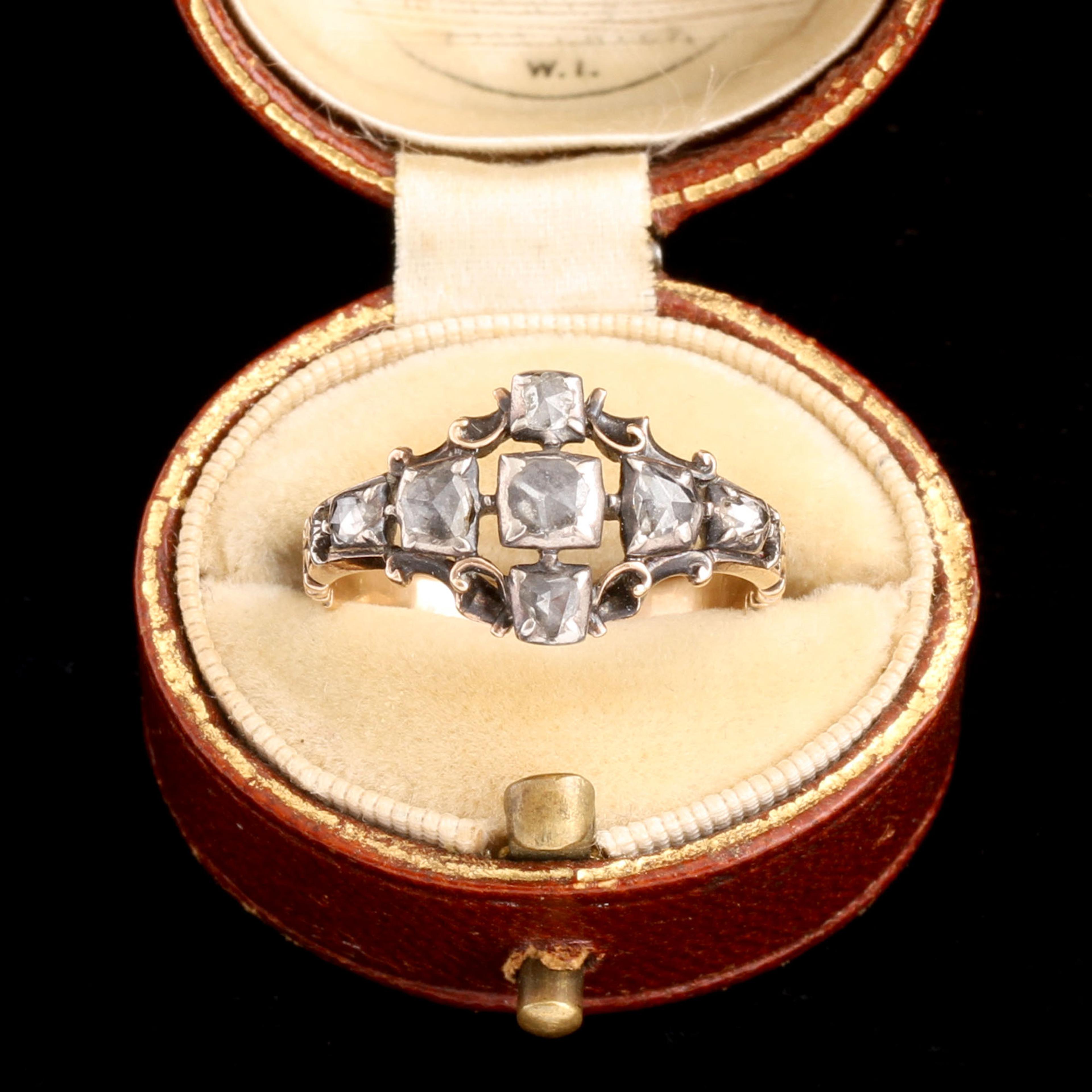 Late 18th Century Rose Cut Diamond Cruciform Ring