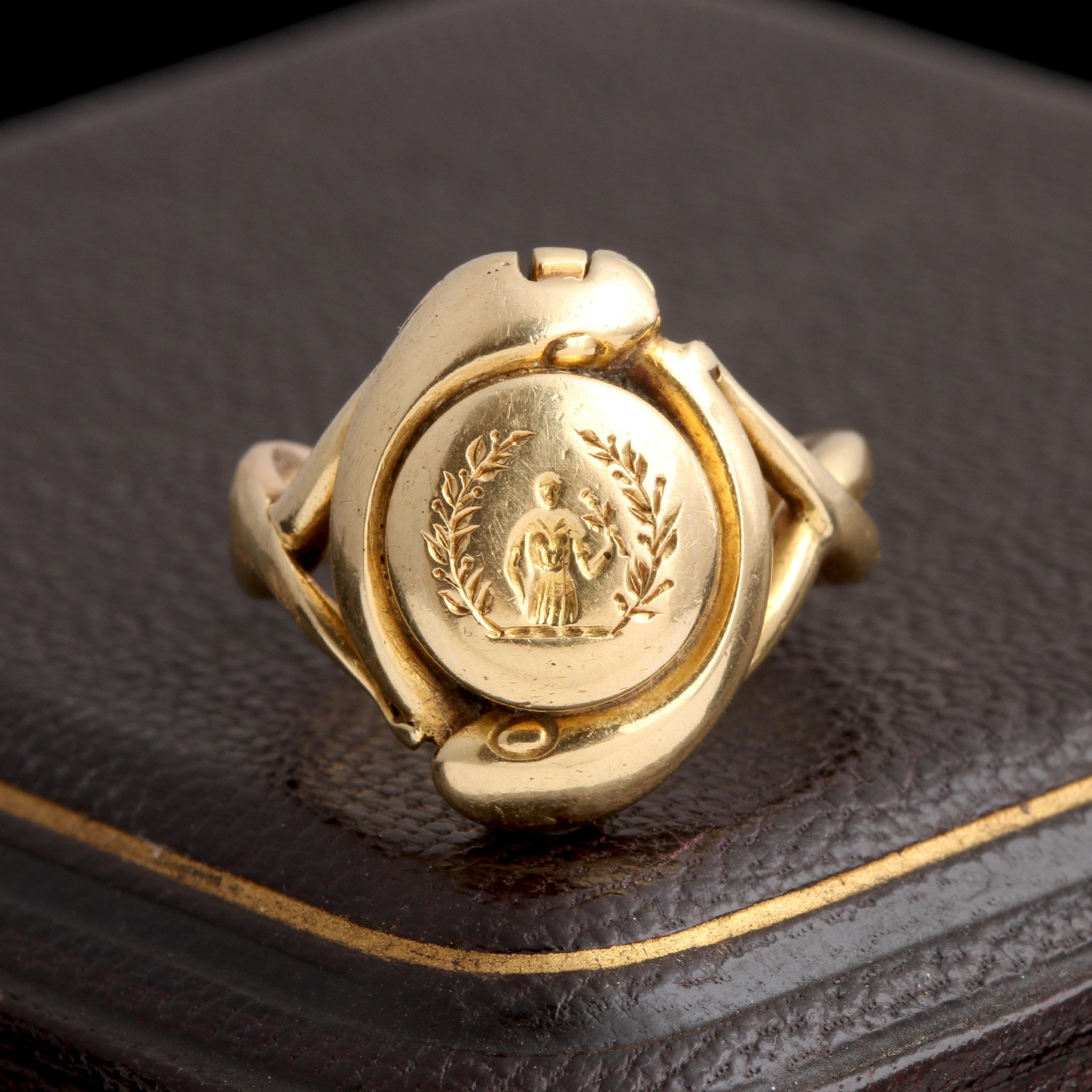 Detail of Victorian Concealed Key Snake Ring