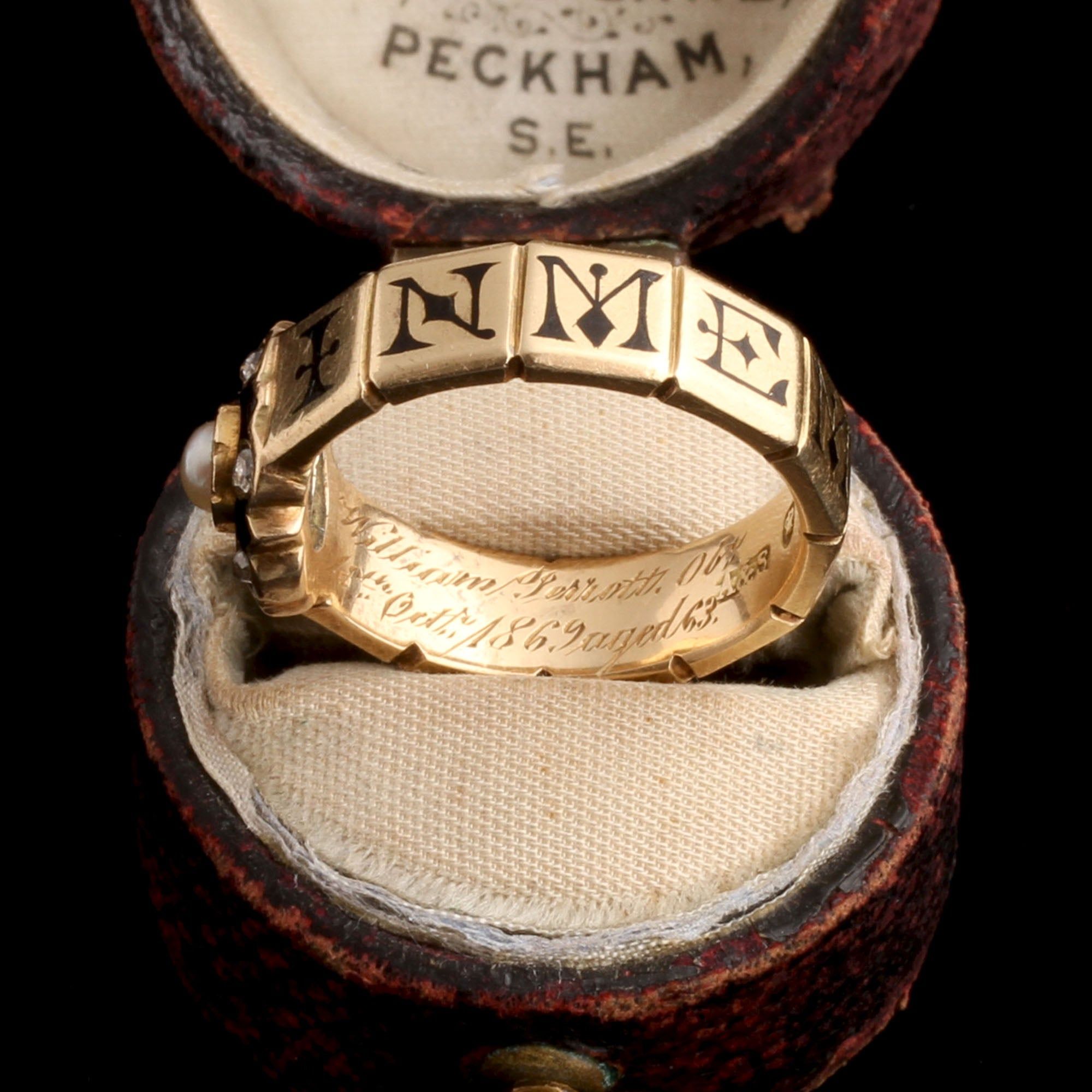 Victorian William & Rebecca Perrott Mourning Ring