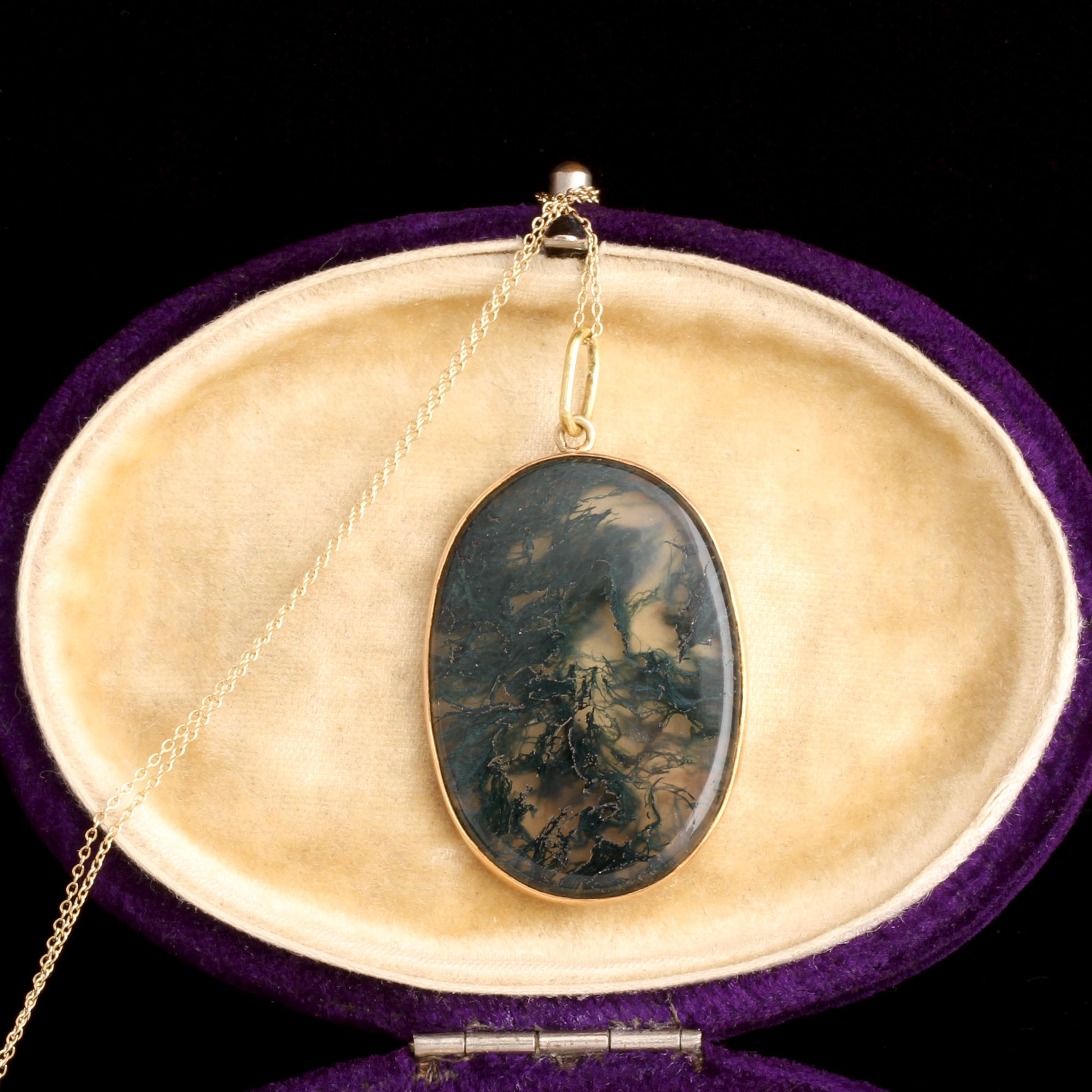 Vintage "Panama Canal" Moss Agate Pendant
