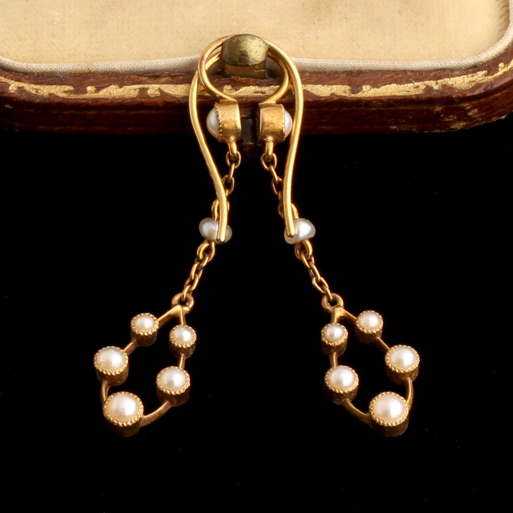 Late Victorian Pearl Drop Earrings